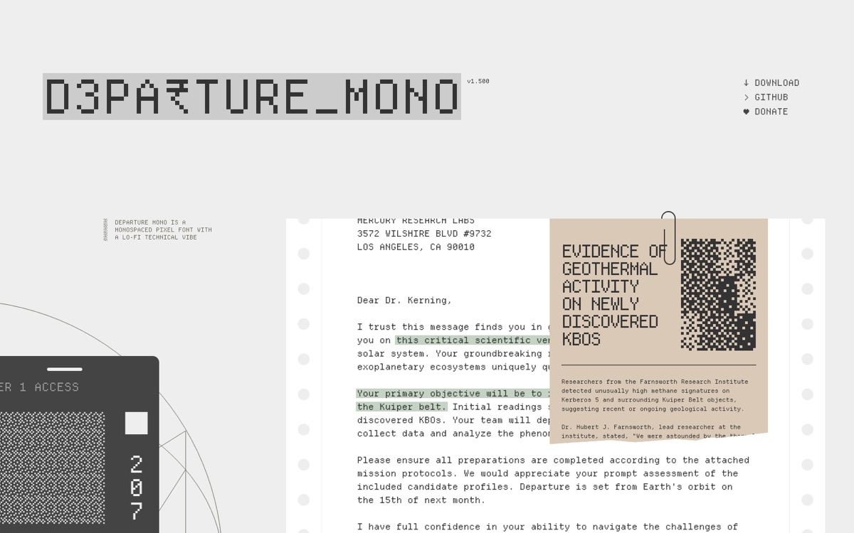 Departure Mono — departuremono.com